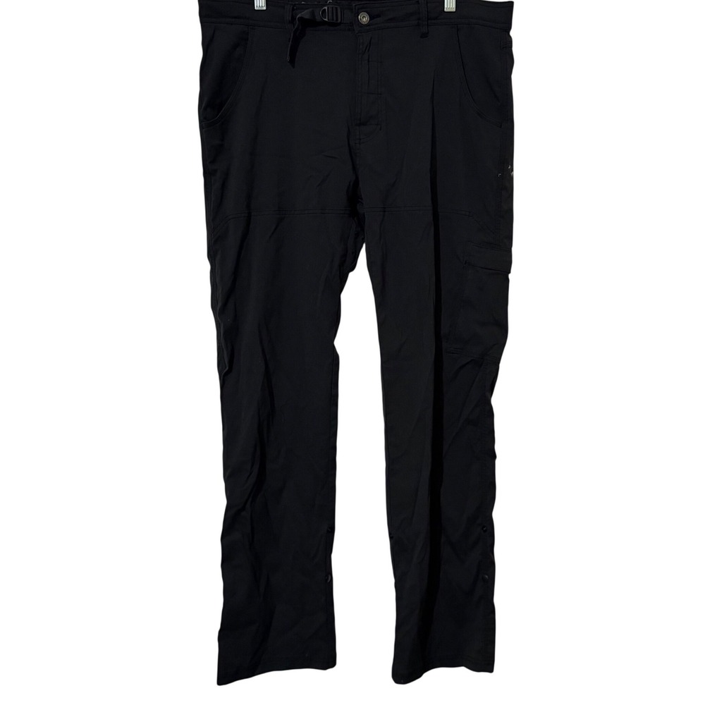 prAna Black Stretch Zion Straight Fit‎ Cargo Outdoor Hiking Pants Mens 38 x 34
